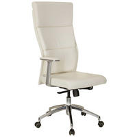 SNURRSTOL  i läderimitation cremefärgad  - cremefärgad, Modern, metall/läder (60/131/52cm) - MID.YOU