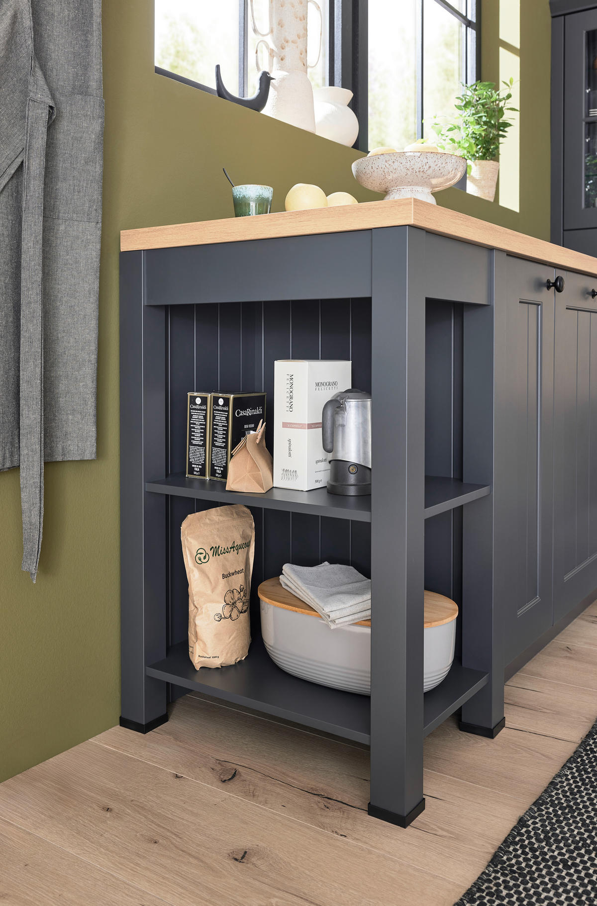 EINBAUKÜCHE CANDY  - Schwarz, Design, Holzwerkstoff - Novel