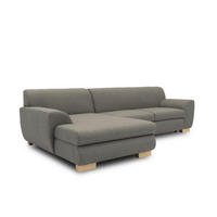 ECKSCHLAFSOFA NIKA Silberfarben Webstoff  - Silberfarben, Basics, Holz/Textil (277/156cm) - MID.YOU