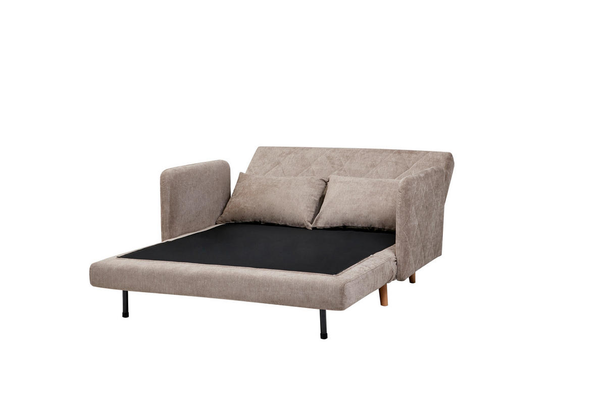SCHLAFSOFA in Textil Hellbraun  - Hellbraun/Eichefarben, Lifestyle, Holz/Textil (132/81/90cm) - MID.YOU