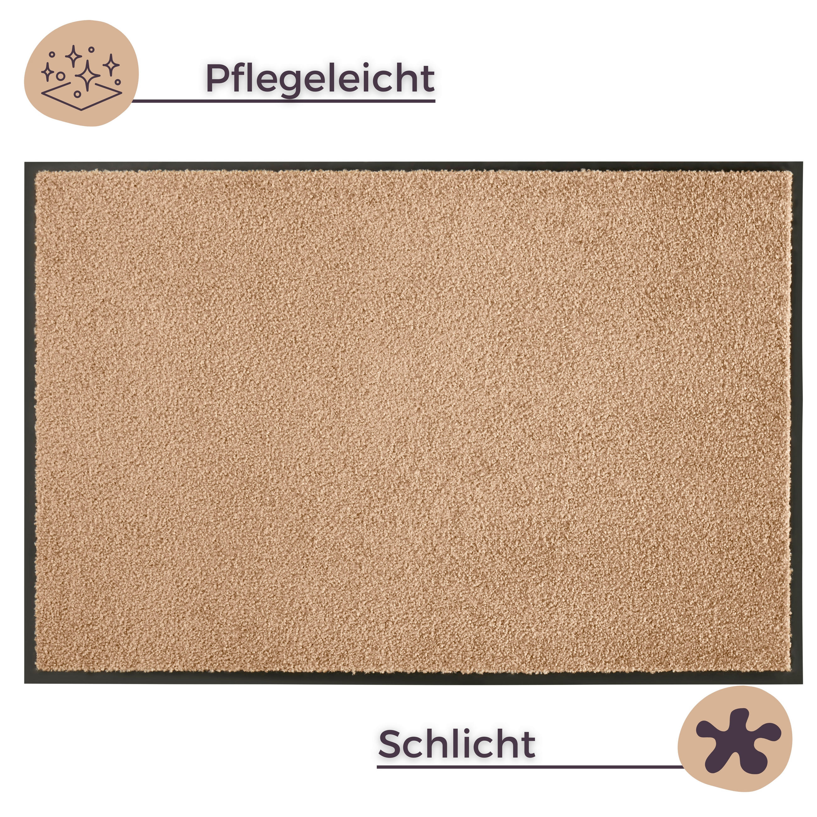 SCHMUTZFANGMATTE  90/150 cm  Hellbraun  - Hellbraun, Basics, Kunststoff/Textil (90/150cm) - Hanse Home
