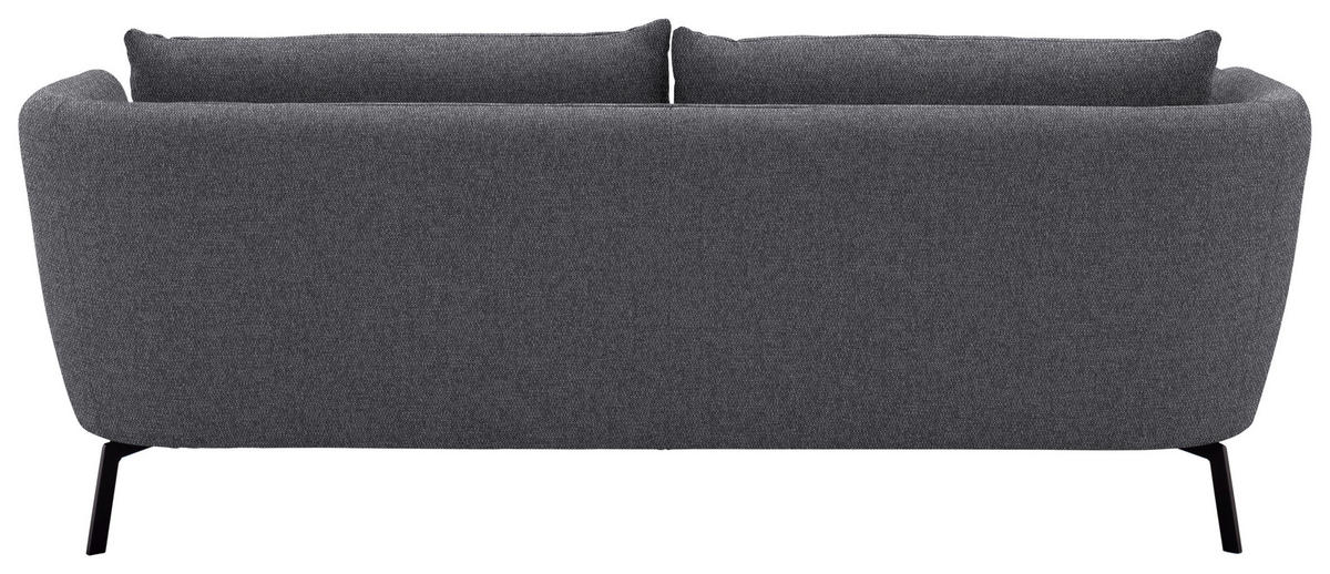 3-SITZER-SOFA Flachgewebe Grau  - Schwarz/Grau, Design, Textil/Metall (210/71/91cm) - Schöner Wohnen