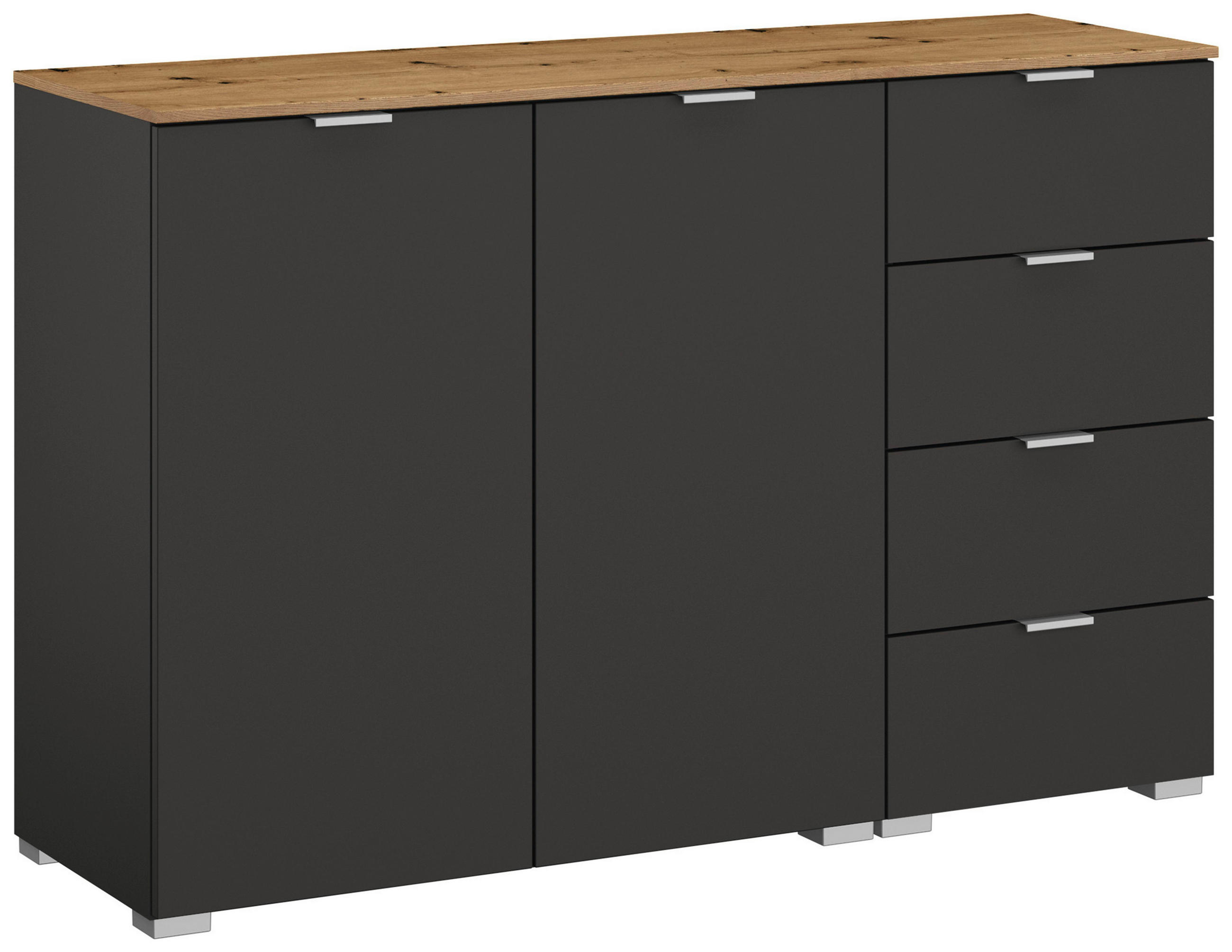 Stylife Sideboard Graphit, Eiche Artisan 120x81x42 cm