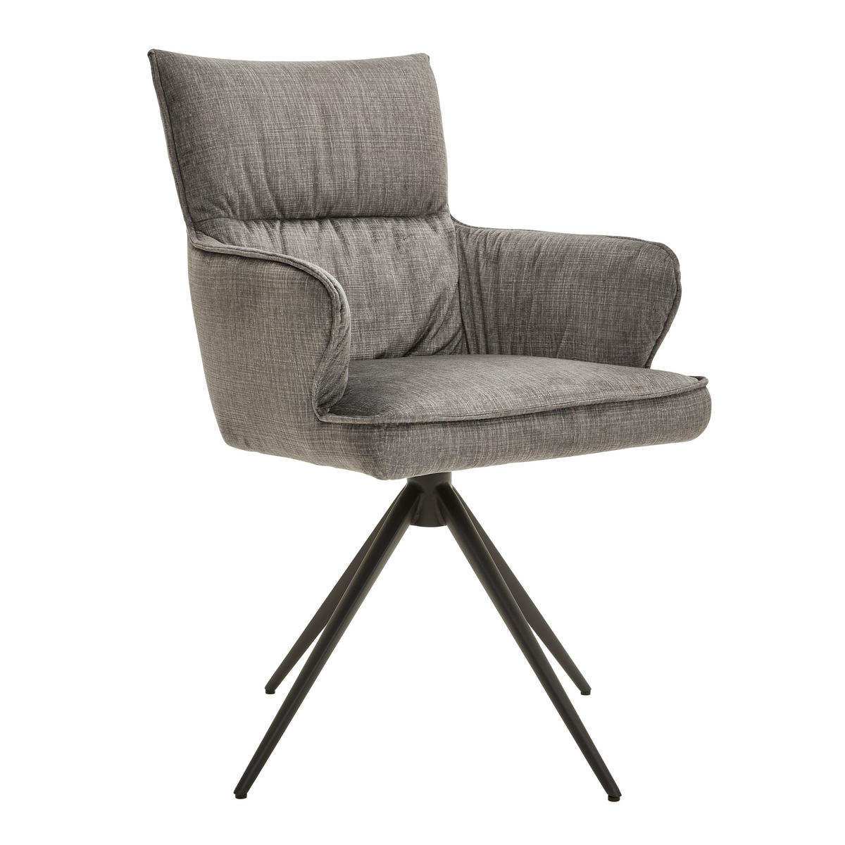 ARMLEHNSTUHL  in Eisen Velours  - Schwarz/Grau, Design, Textil/Metall (58/91/62cm) - Dieter Knoll