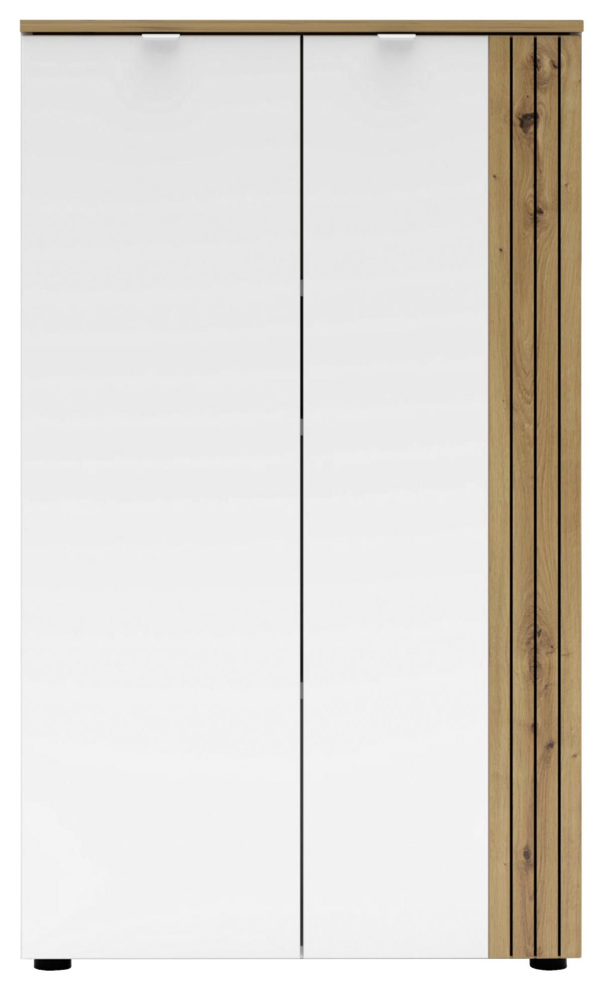 KOMMODE , 75/127/38 cm,  - Schwarz/Weiß, KONVENTIONELL, Holzwerkstoff/Metall (75/127/38cm) - Voleo