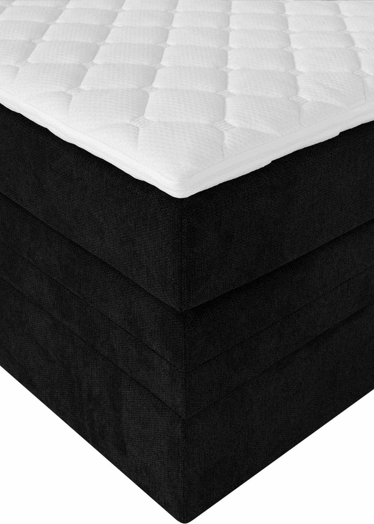 BOXSPRINGBETT 160/200 cm  in Schwarz  - Schwarz, Konventionell, Holz/Textil (160/200cm) - Welnova