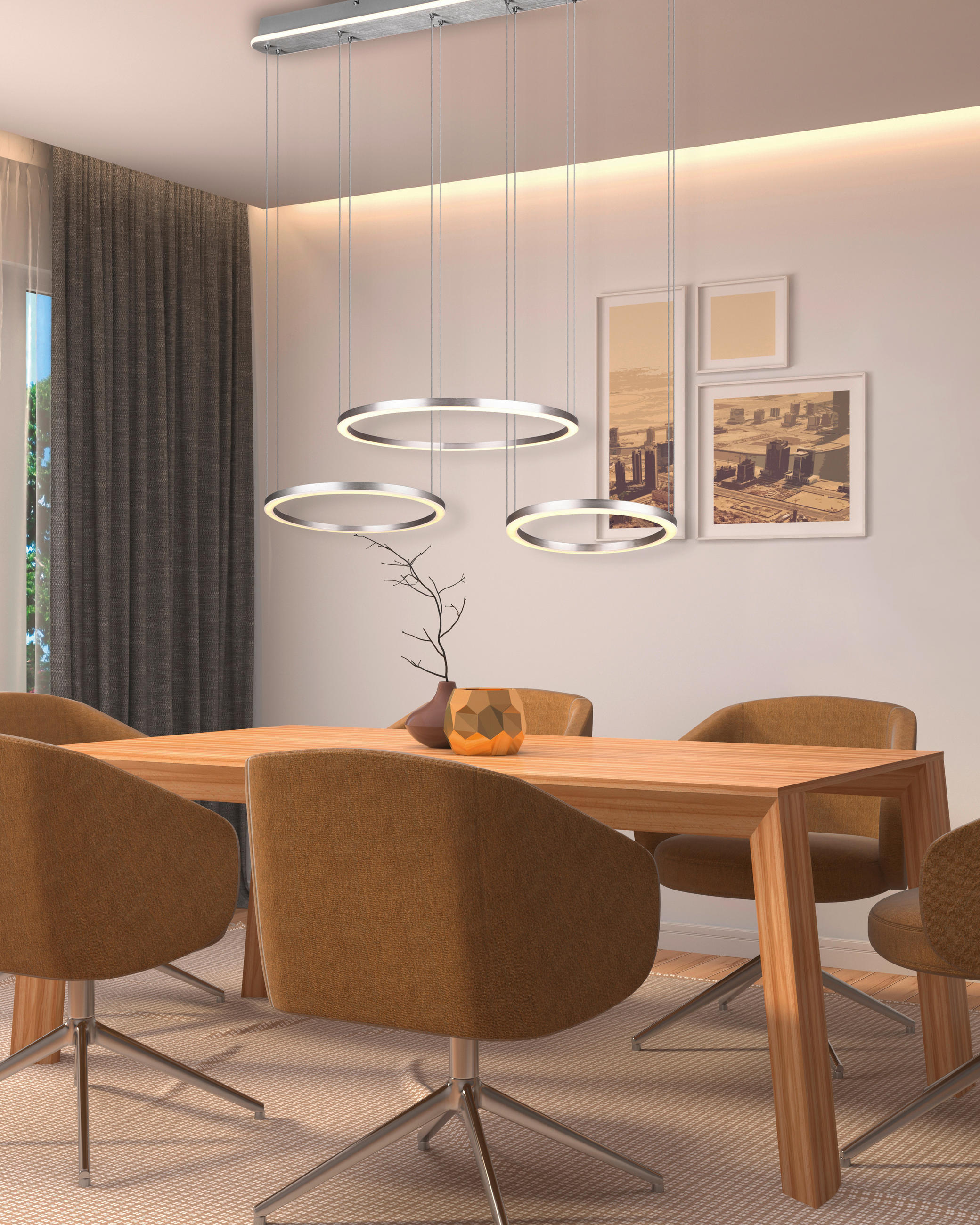 LED SVJETILJKA VISEĆA   90/150/50 cm     Morrison  - boje nikla, Design, metal (90/150/50cm)