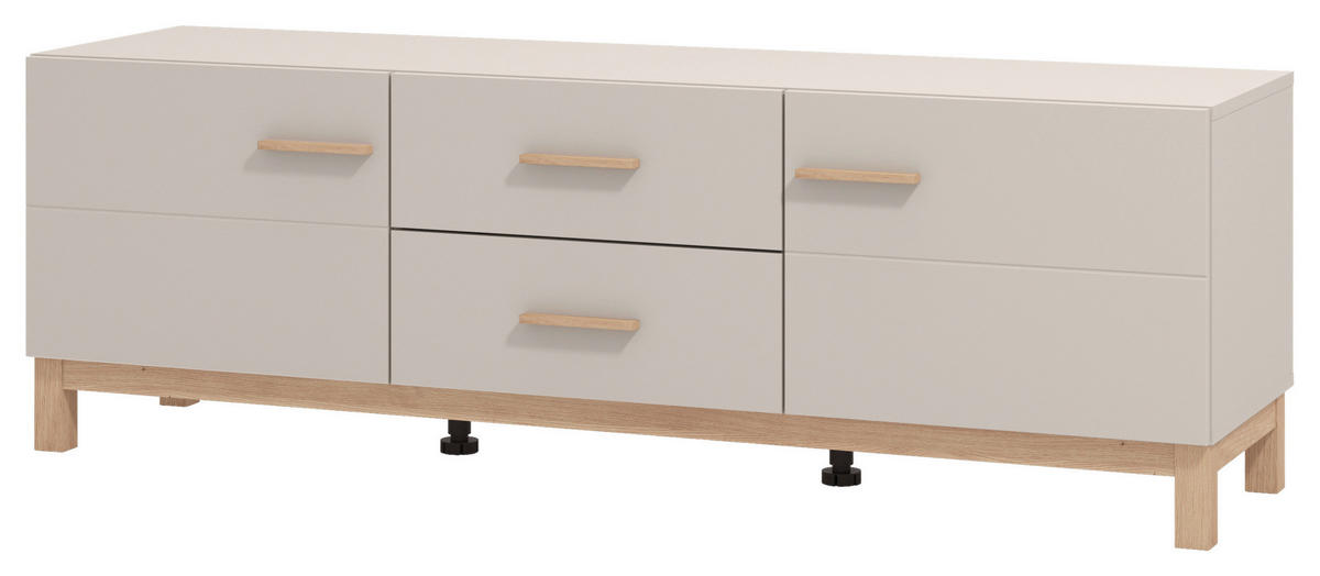 KOMODA POD TELEVIZI, kašmírová, dub artisan, 154/50,5/41,5 cm - kašmírová/dub artisan, Basics, kompozitní dřevo/plast (154/50,5/41,5cm) - Hom`in