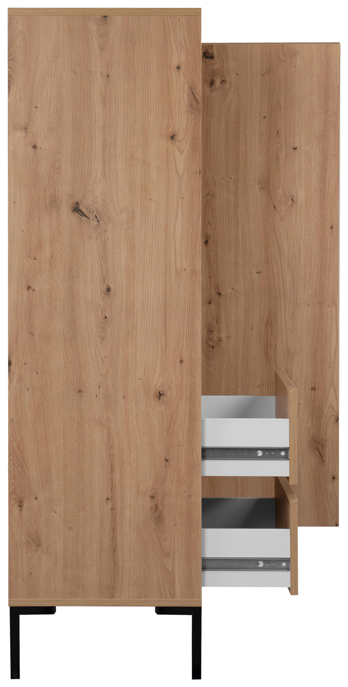 HIGHBOARD  in 81/139/40 cm  - Schwarz/Eiche Artisan, Design, Holzwerkstoff/Metall (81/139/40cm) - MID.YOU