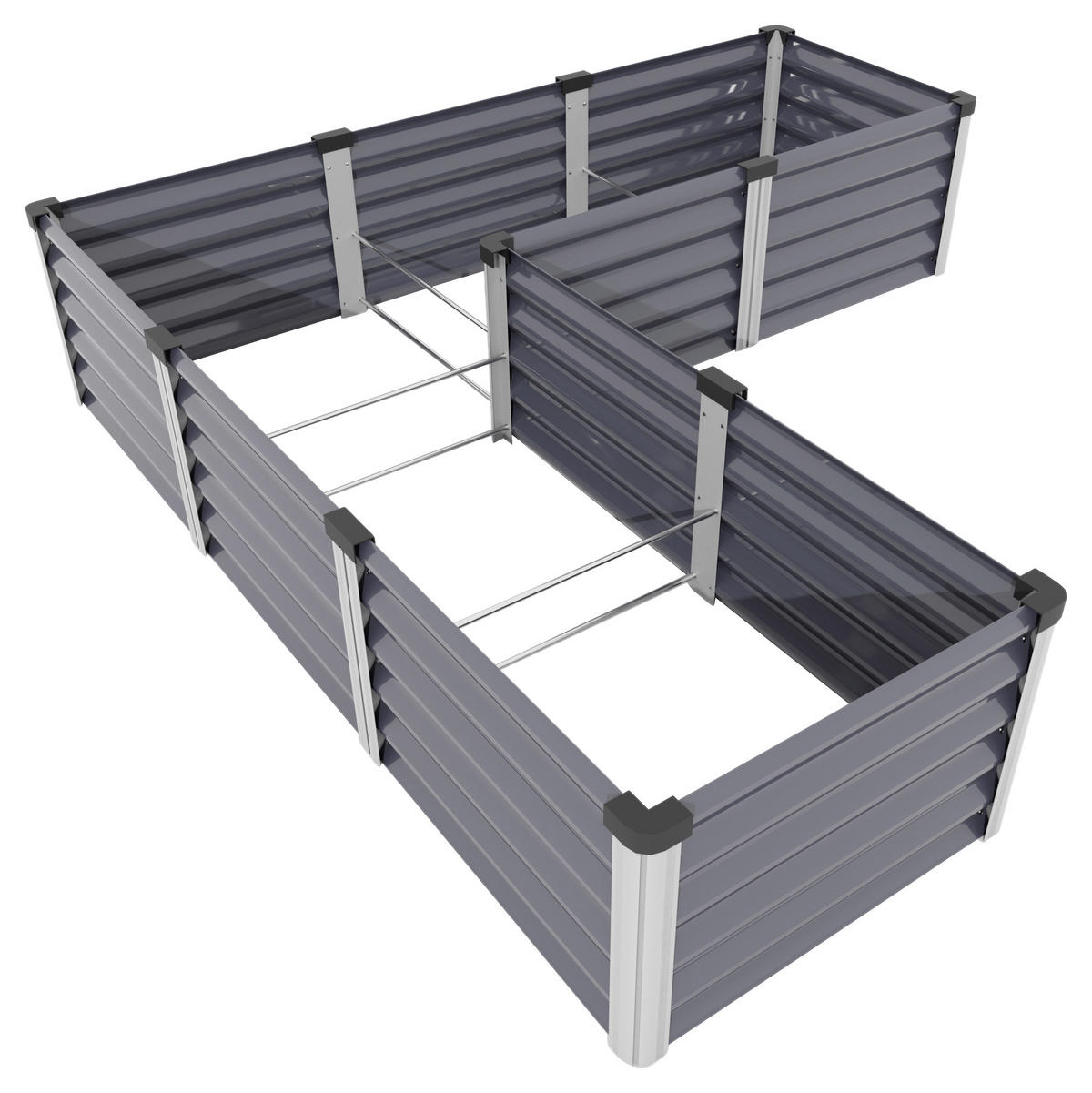 HOCHBEET 185/40,3/185 cm  - Anthrazit/Alufarben, Basics, Metall (185/40,3/185cm)