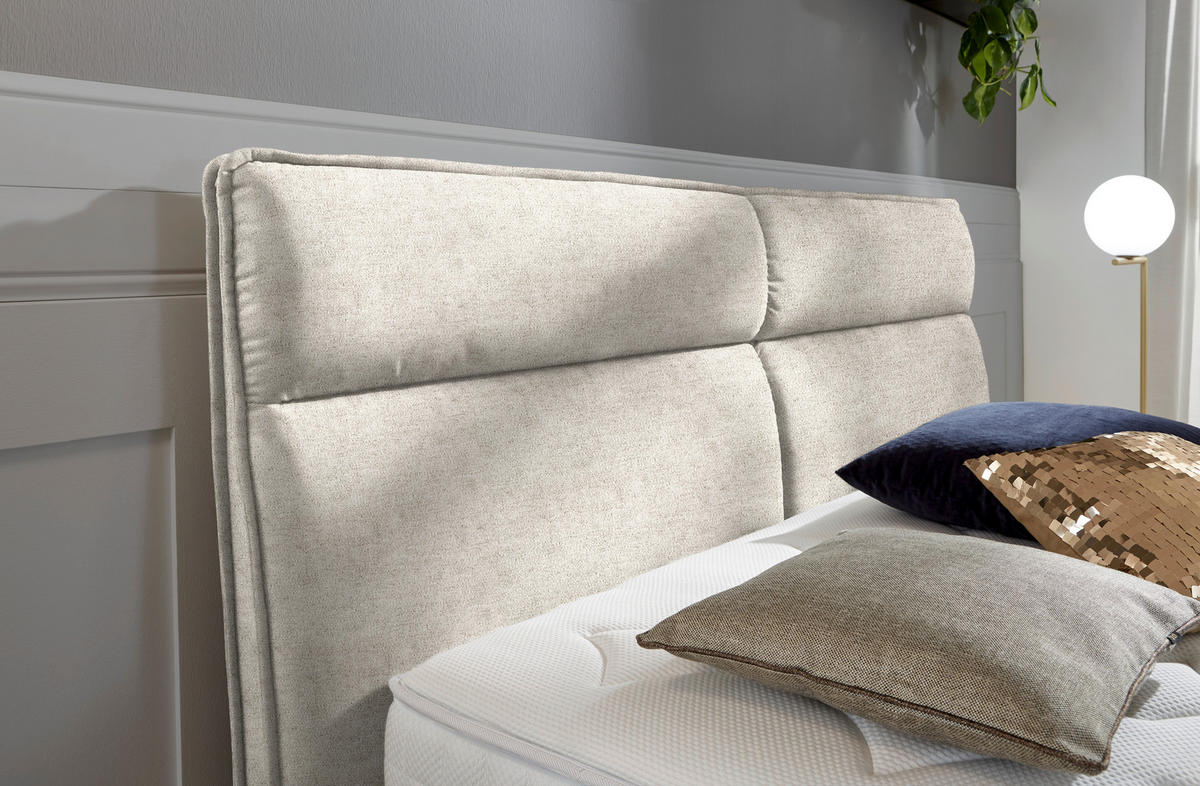 BOXSPRINGBETT 200/200 cm  in Beige  - Beige/Kupferfarben, Konventionell, Textil/Metall (200/200cm) - Ambiente