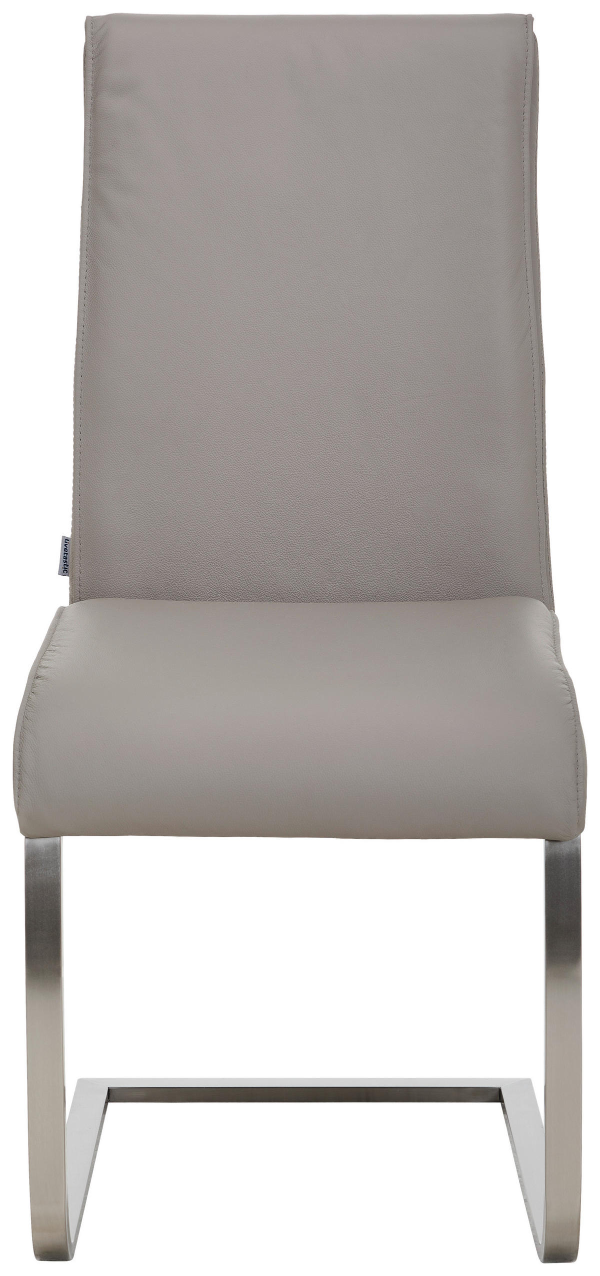 SCHWINGSTUHL  in Edelstahl Echtleder pigmentiert  - Edelstahlfarben/Beige, Design, Leder/Metall (46/99/62cm) - Livetastic
