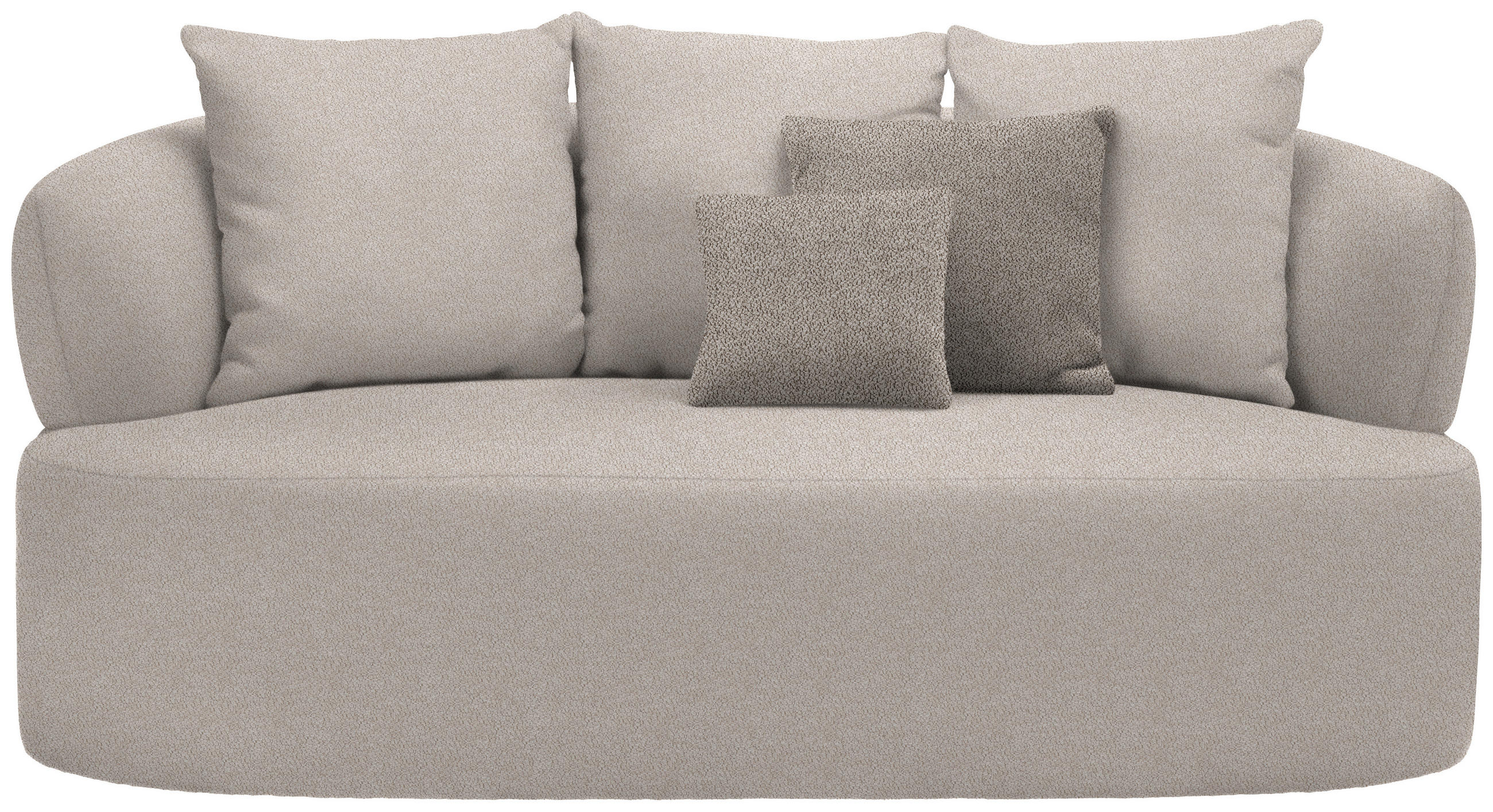 2-SITZER-SOFA in Plüsch Greige  - Greige/Graubraun, MODERN, Kunststoff/Textil (177/86/105cm) - Hom`in