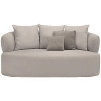 2-SITZER-SOFA in Plüsch Greige  - Greige/Graubraun, MODERN, Kunststoff/Textil (177/86/105cm) - Hom`in