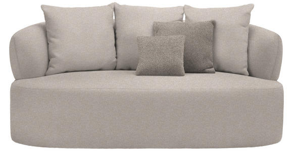 2-SITZER-SOFA in Plüsch Greige  - Greige/Graubraun, MODERN, Kunststoff/Textil (177/86/105cm) - Hom`in