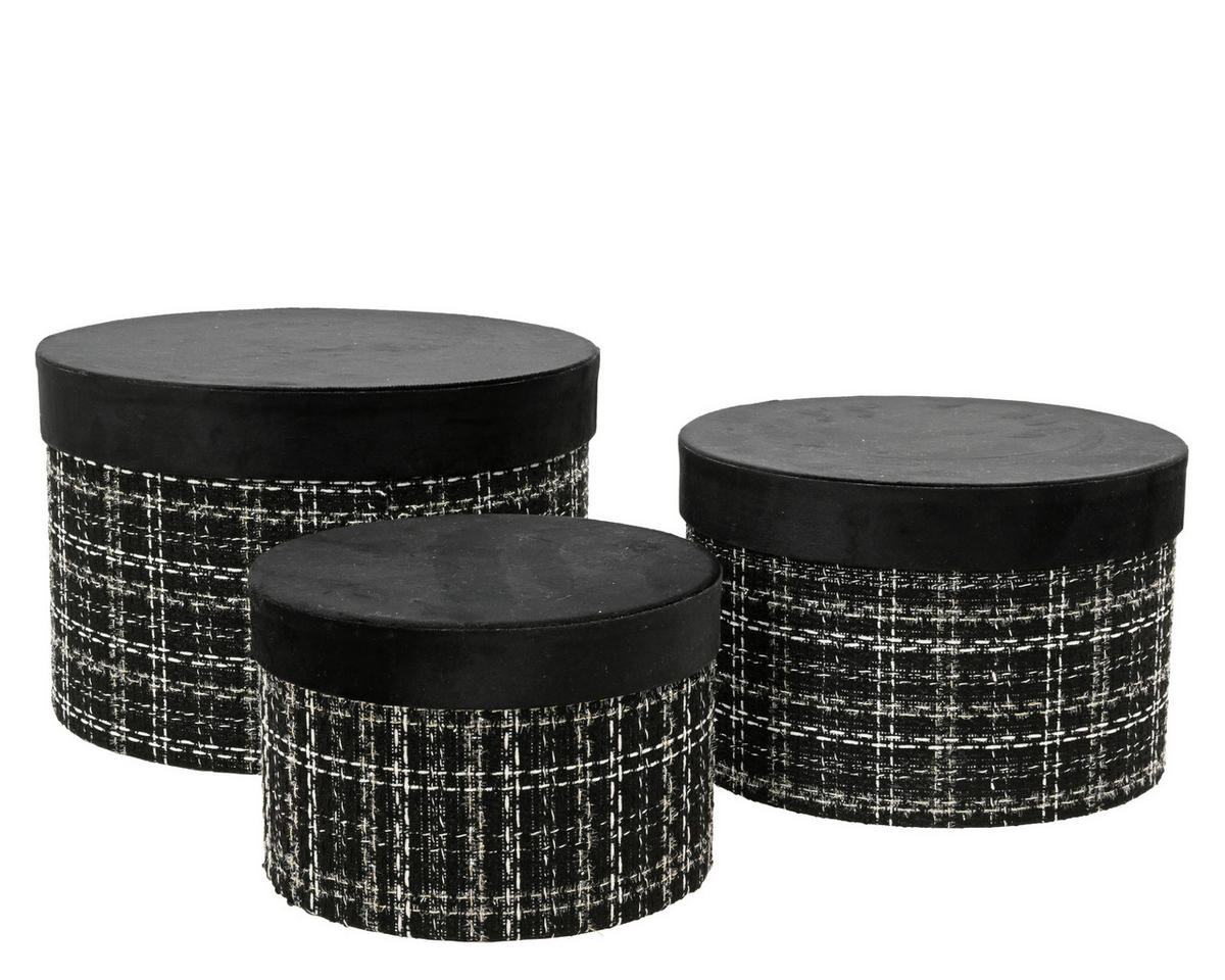 AUFBEWAHRUNGSBOX  - Schwarz/Weiß, Basics, Naturmaterialien (26/17cm)