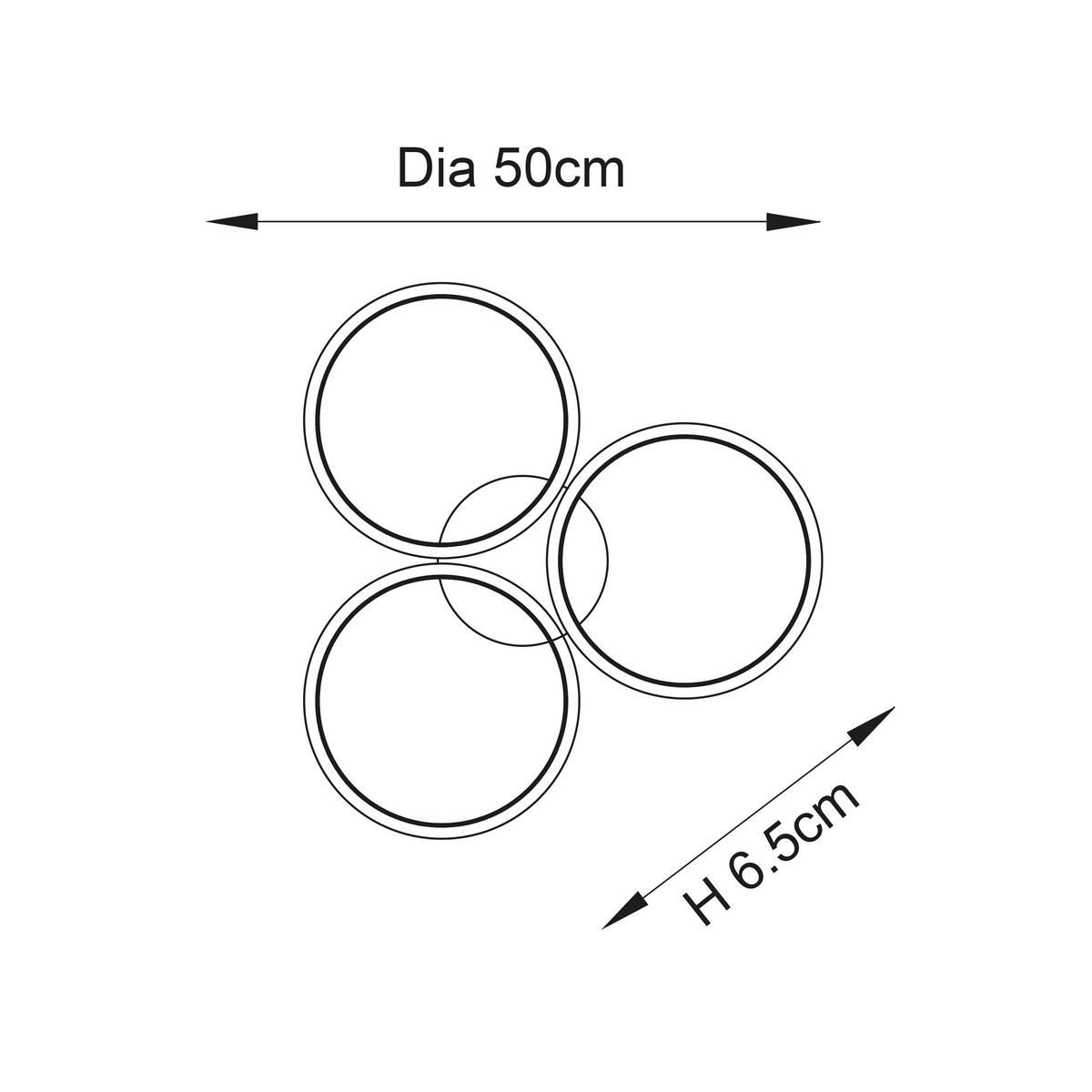 BADEZIMMER-DECKENLEUCHTE  50/6.5 cm    - Chromfarben/Nickelfarben, Design, Metall (50/6.5cm) - ENDON