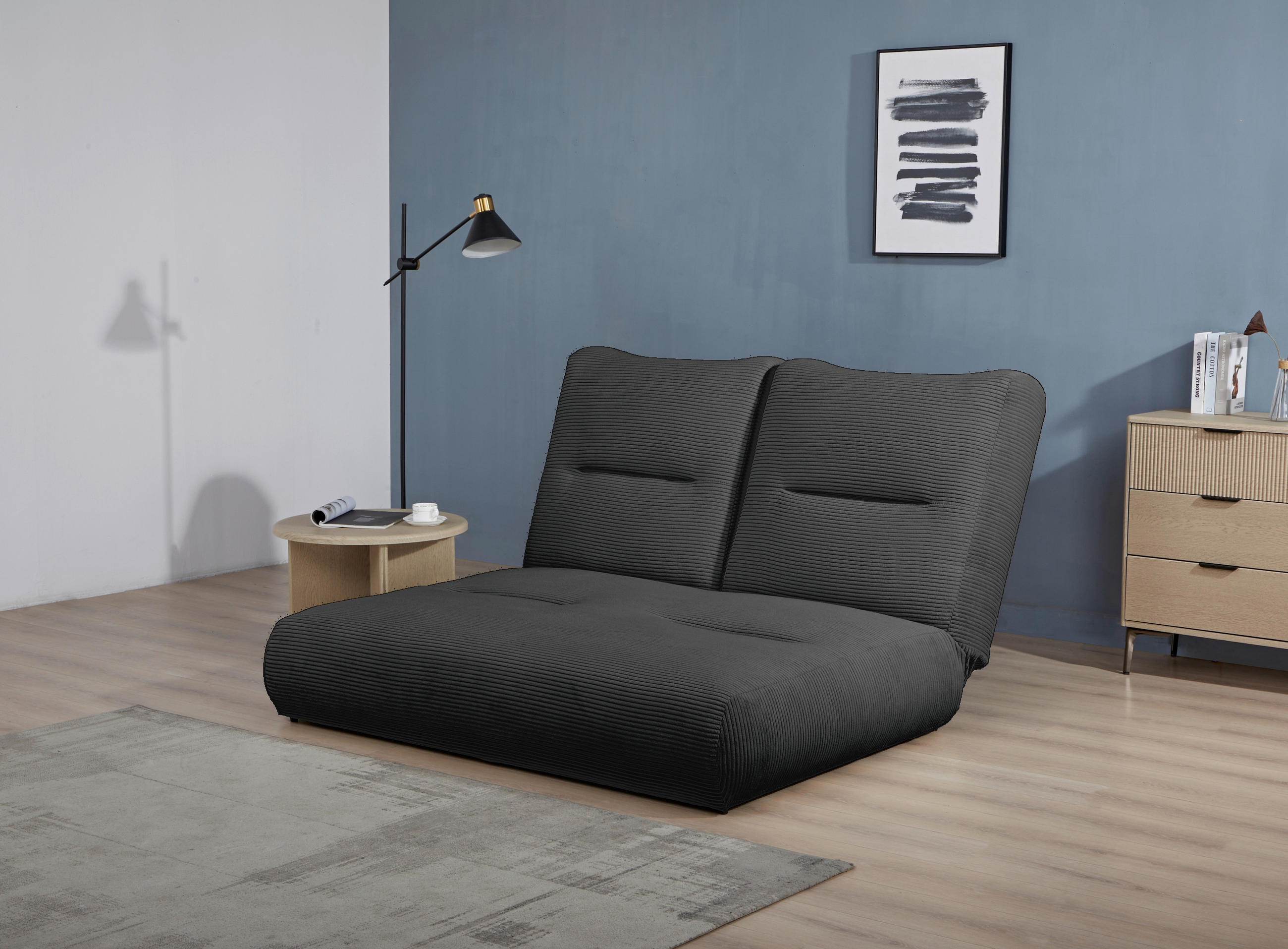 BÄDDSOFFA i manchester svart  - svart, Design, textil (159/88/160cm) - Livetastic