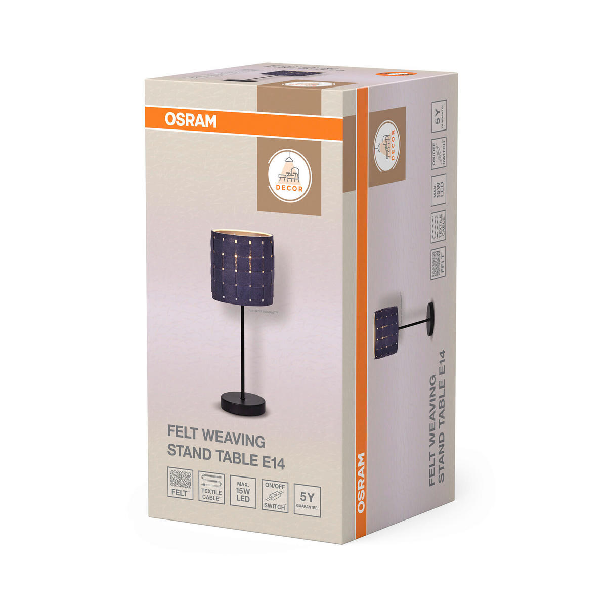 TISCHLEUCHTE 16/40.5 cm   - Dunkelgrau, Basics, Naturmaterialien/Metall (16/40.5cm) - Osram