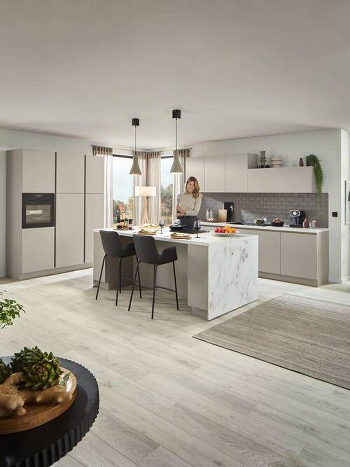 EINBAUKÜCHE   - Cappuccino, Design, Holzwerkstoff - Dieter Knoll