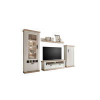 WOHNWAND 4-teilig  in Pinienfarben, Hellbraun  296/201/44 cm  - Hellbraun/Eichefarben, Design, Holzwerkstoff/Metall (296/201/44cm) - MID.YOU