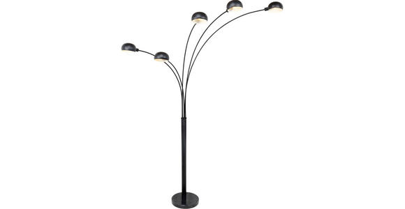 BOGENLEUCHTE 130/120/210 cm - Schwarz, LIFESTYLE, Kunststoff/Stein (130/120/210cm) - Novel