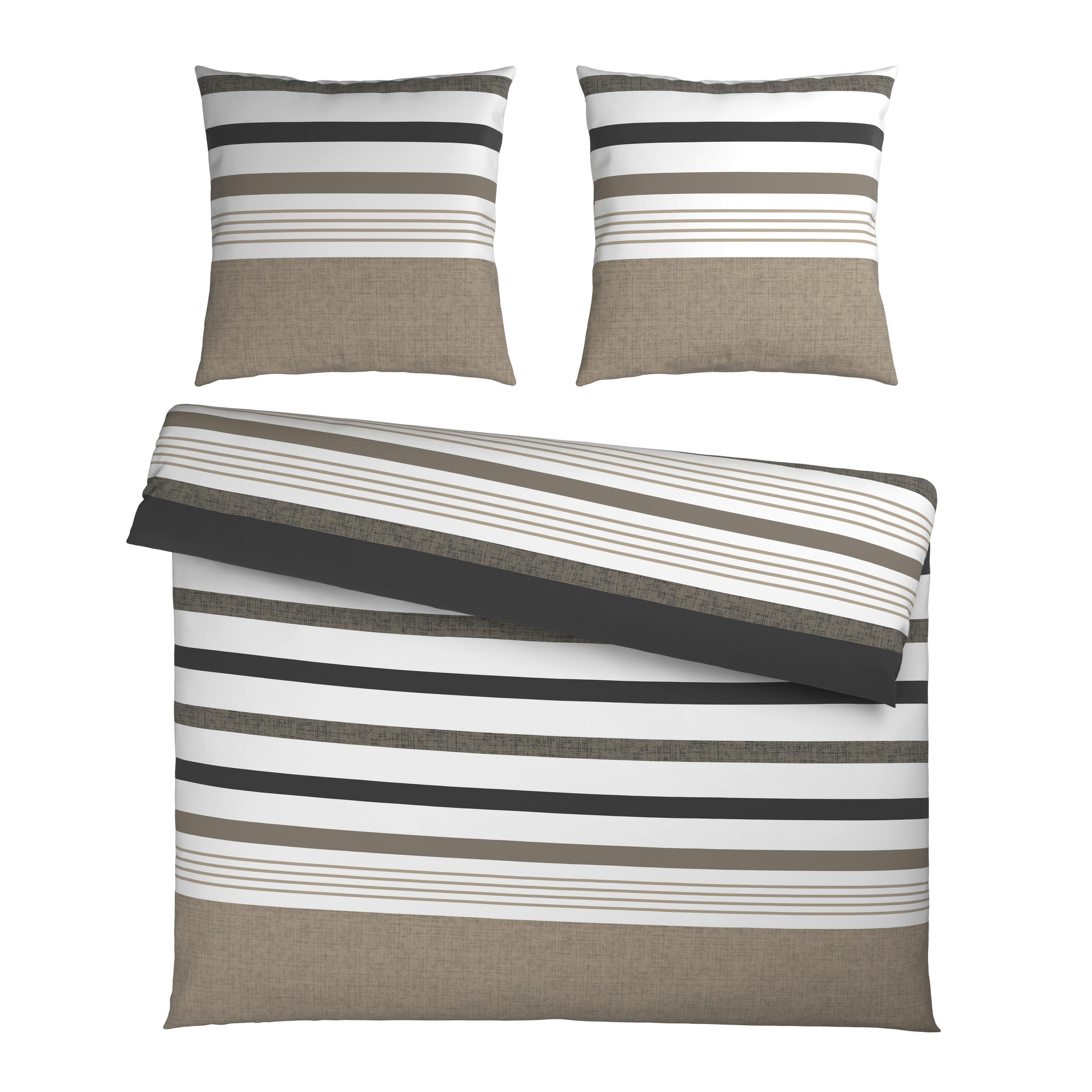 BETTWÄSCHE Elis Renforcé 200/200 cm  - Taupe, KONVENTIONELL, Textil (200/200cm) - Novel