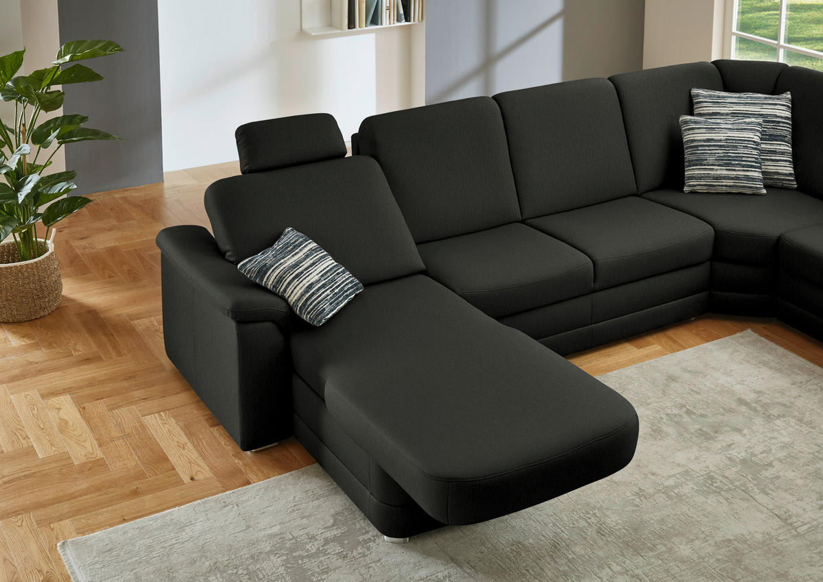 WOHNLANDSCHAFT  in Chenille Anthrazit  - Anthrazit/Alufarben, KONVENTIONELL, Holz/Textil (160/329/235cm) - Beldomo Comfort