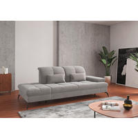 RÉCAMIERE in Flachgewebe Silberfarben  - Silberfarben/Schwarz, Konventionell, Textil/Metall (231/90/122cm) - Sit & More
