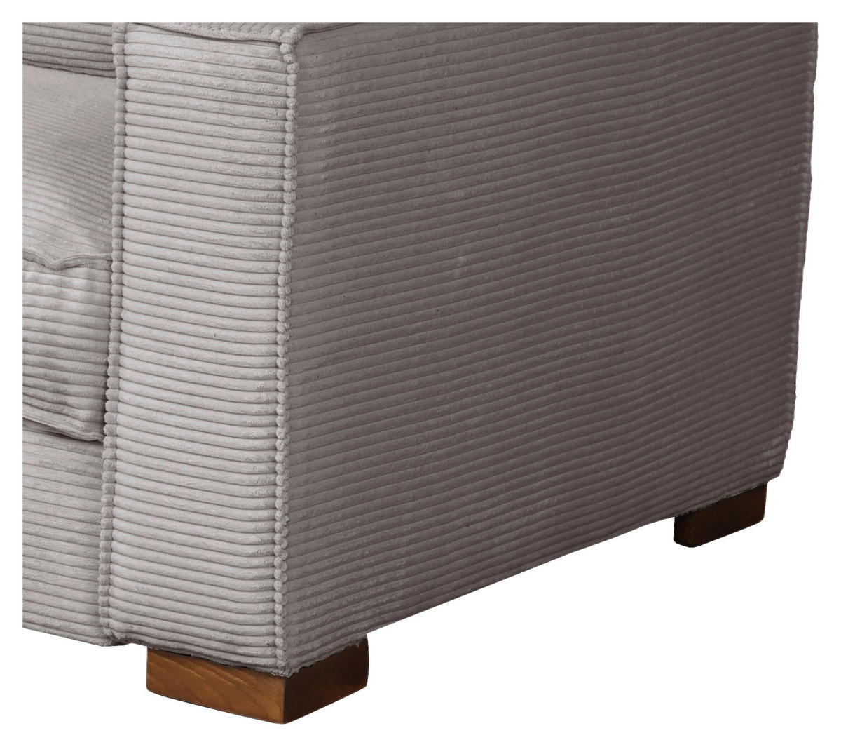 SCHLAFSOFA Cord Hellgrau  - Dunkelbraun/Hellgrau, Design, Holz/Textil (203/85/99cm) - MID.YOU