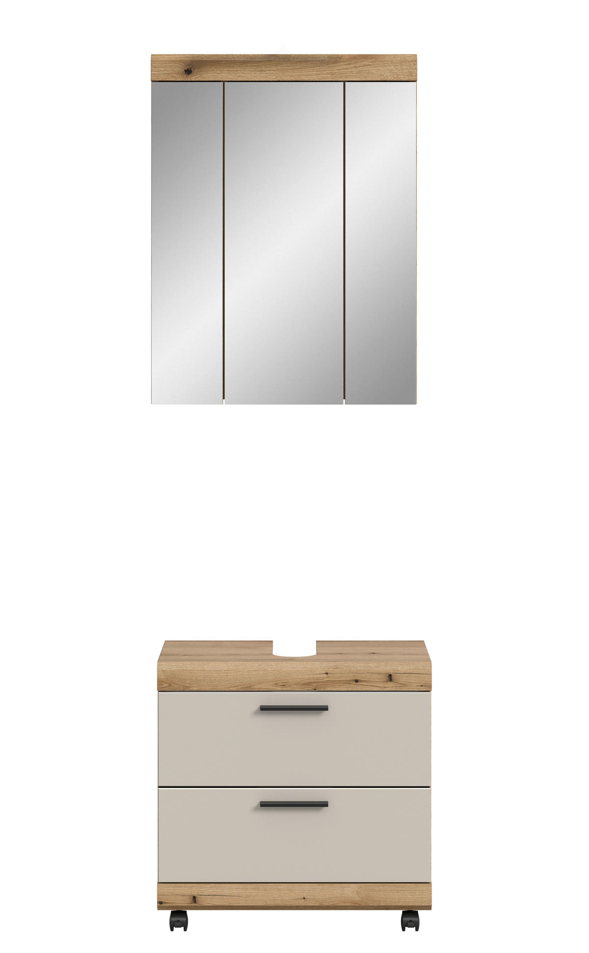 KUPAONICA  boje hrasta, kašmir  - kašmir/boje hrasta, Trend, staklo/drvni materijal (60cm) - MID.YOU