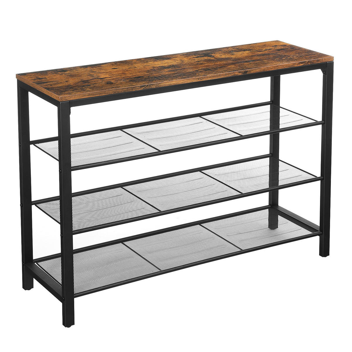 REGÁL NA TOPÁNKY, hnedá, čierna, 100/72/30 cm - hnedá/čierna, Trend, kov/kompozitné drevo (100/72/30cm) - Boxxx