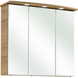 SPIEGELSCHRANK 75/72/20 cm  - Chromfarben/Eichefarben, KONVENTIONELL, Glas/Holzwerkstoff (75/72/20cm) - Xora