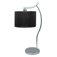 TISCHLEUCHTE 34/34/66 cm   - Chromfarben/Schwarz, KONVENTIONELL, Textil/Metall (34/34/66cm)