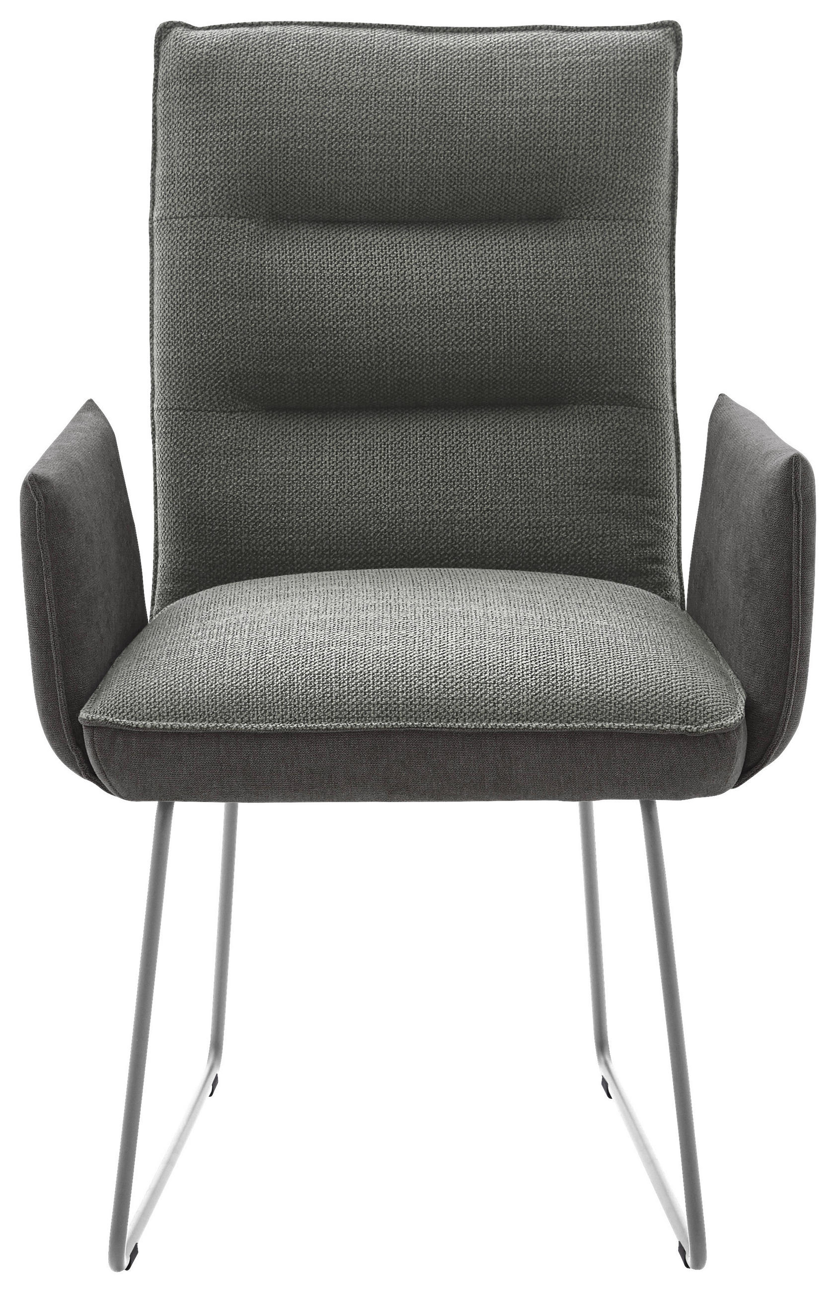 ARMLEHNSTUHL  in Stahl Flachgewebe  - Edelstahlfarben/Dunkelgrau, Design, Textil/Metall (59/93/59cm) - Dieter Knoll
