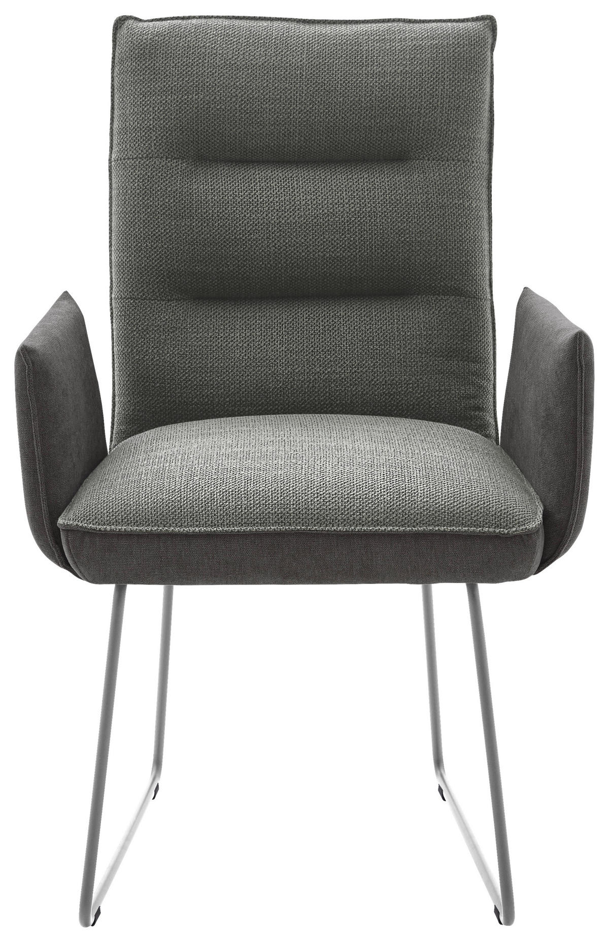 ARMLEHNSTUHL  in Stahl Flachgewebe  - Edelstahlfarben/Dunkelgrau, Design, Textil/Metall (59/93/59cm) - Dieter Knoll