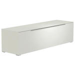 LOWBOARD Weiß, Alufarben  160/43/45 cm  - Alufarben/Weiß, Design, Glas/Holzwerkstoff (160/43/45cm) - Moderano