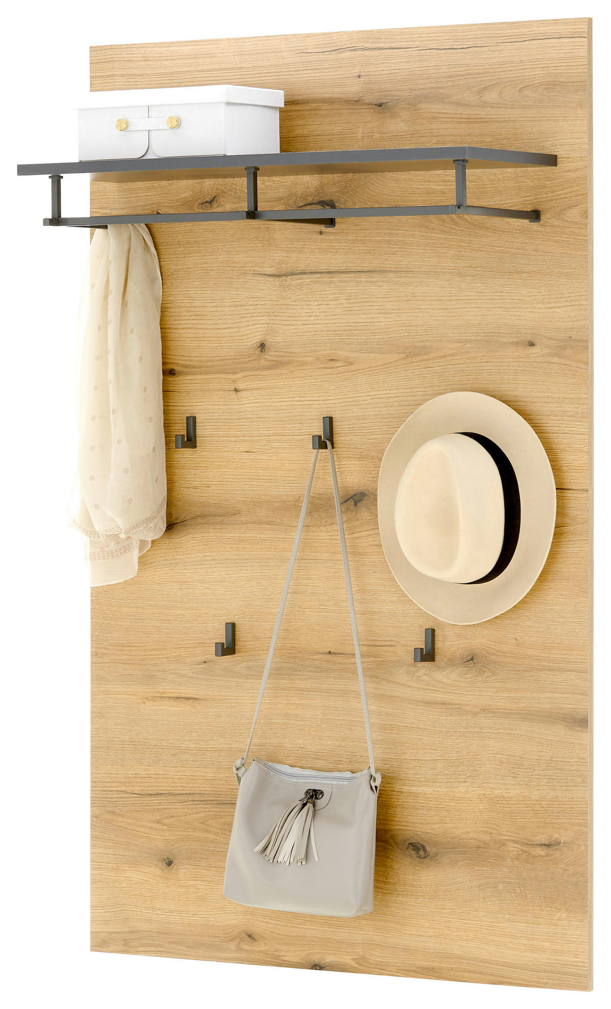 GARDEROBNI PANEL - barve hrasta/antracit, Design, leseni material (80/130/36cm) - MID.YOU