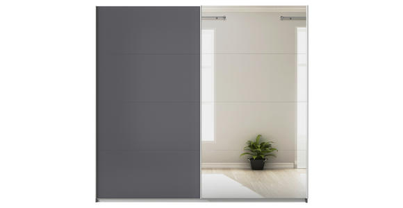 SCHWEBETÜRENSCHRANK  in Grau  - Alufarben/Grau, KONVENTIONELL, Glas/Holzwerkstoff (225/210/62cm) - Xora