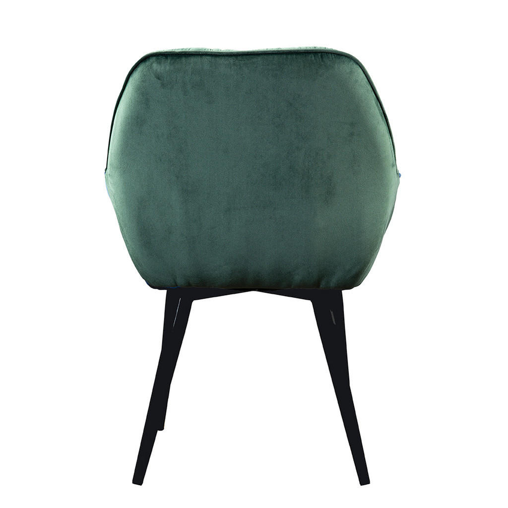 Thumbnail - Mid.you Stuhl, Anthrazit, Dunkelgrün, Metall, Textil, Rundrohr, 62x82x60 cm, Esszimmer, Stühle, Esszimmerstühle, Vierfuß...