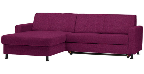 ECKSOFA in Webstoff Lila  - Lila/Schwarz, Design, Kunststoff/Textil (165/257cm) - Xora