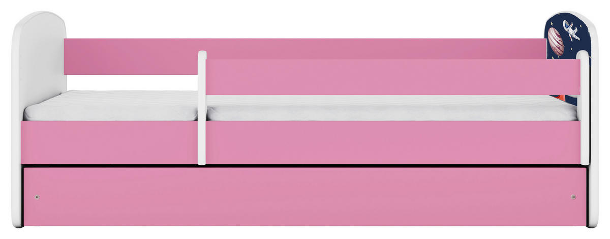 KINDER-/JUNIORBETT 80/160 cm  in Weiß, Pink  - Pink/Birkefarben, MODERN, Holz/Holzwerkstoff (80/160cm) - MID.YOU