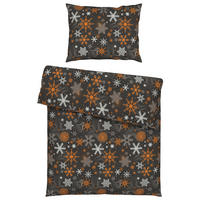 POSTEĽNÁ BIELIZEŇ, flanel, béžová, antracitová, 140/200 cm - antracitová/béžová, Konventionell, textil (140/200cm) - Esposa