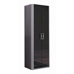 GARDEROBENSCHRANK  in 66/187/37,5 cm  - Chromfarben/Schwarz, Design, Glas/Holzwerkstoff (66/187/37,5cm) - Moderano
