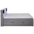 BOXSPRINGBETT 180/200 cm  in Hellgrau  - Hellgrau/Schwarz, Design, Holz/Textil (180/200cm) - Xora