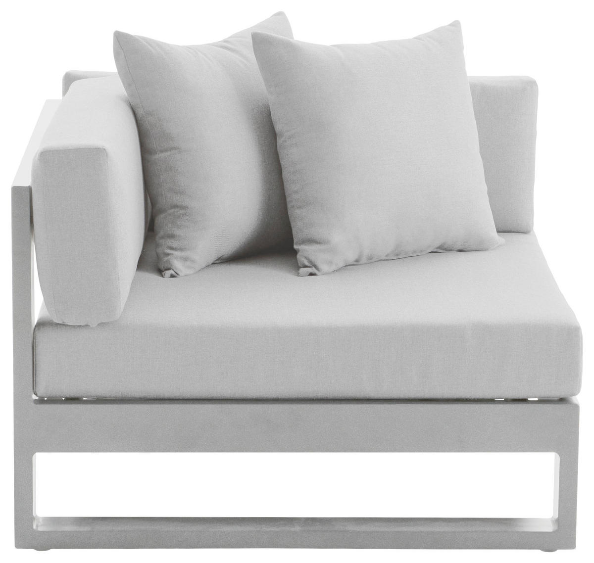 LOUNGEECKTEIL - Hellgrau, Design, Textil/Metall (90/60/90cm) - Amatio