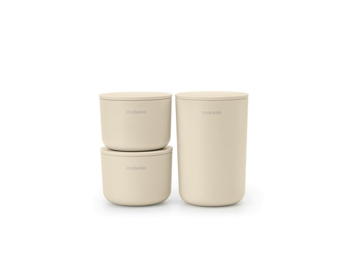 Förvaringsburkar set  - beige, Basics, plast (15.2/11.4/7.6cm) - Brabantia