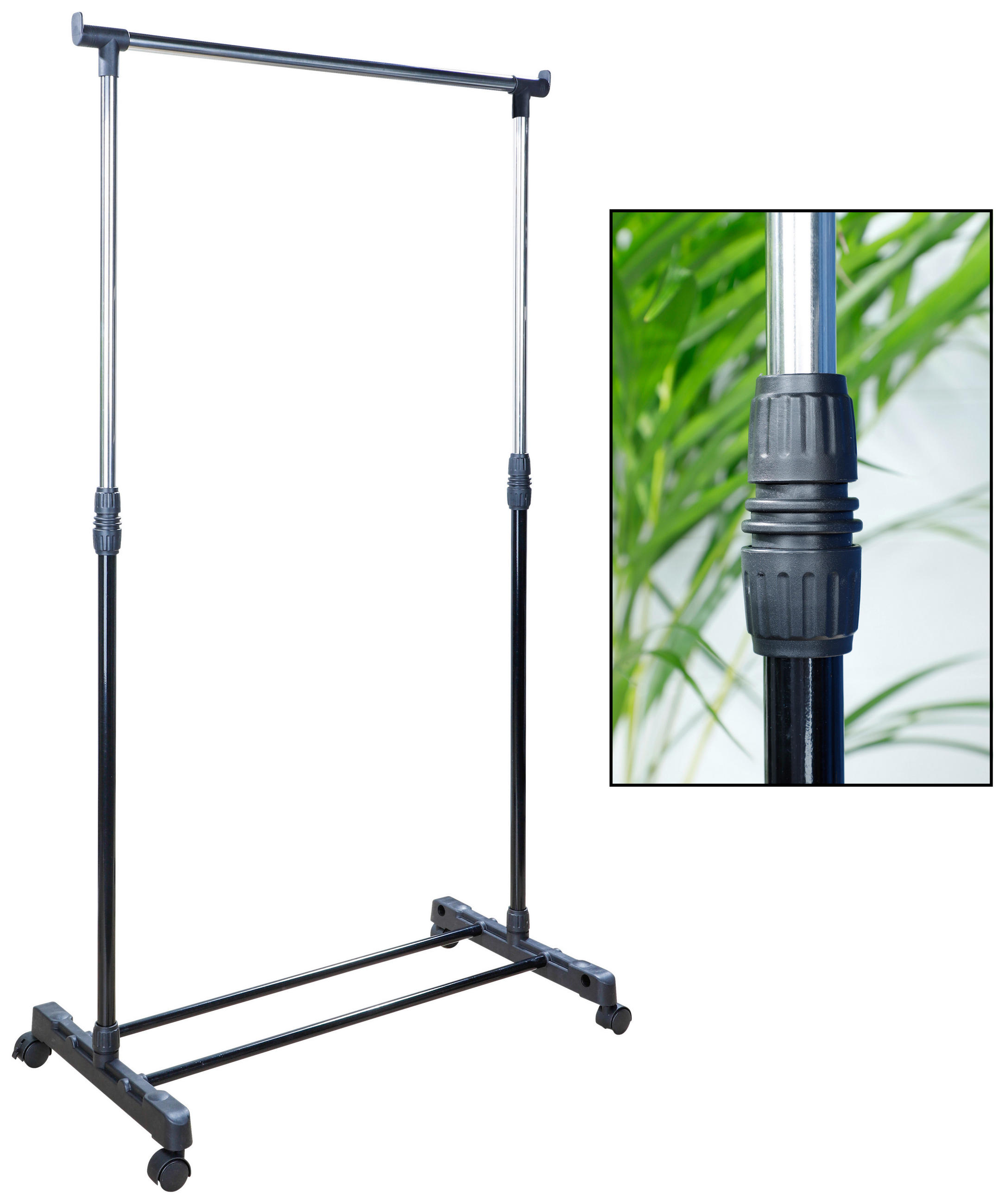 GARDEROBENSTÄNDER in Schwarz, Silberfarben 84/167/41.5 cm   - Silberfarben/Schwarz, Basics, Metall (84/167/41.5cm)