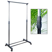 GARDEROBENSTÄNDER in Schwarz, Silberfarben 84/167/41.5 cm   - Silberfarben/Schwarz, Basics, Metall (84/167/41.5cm)