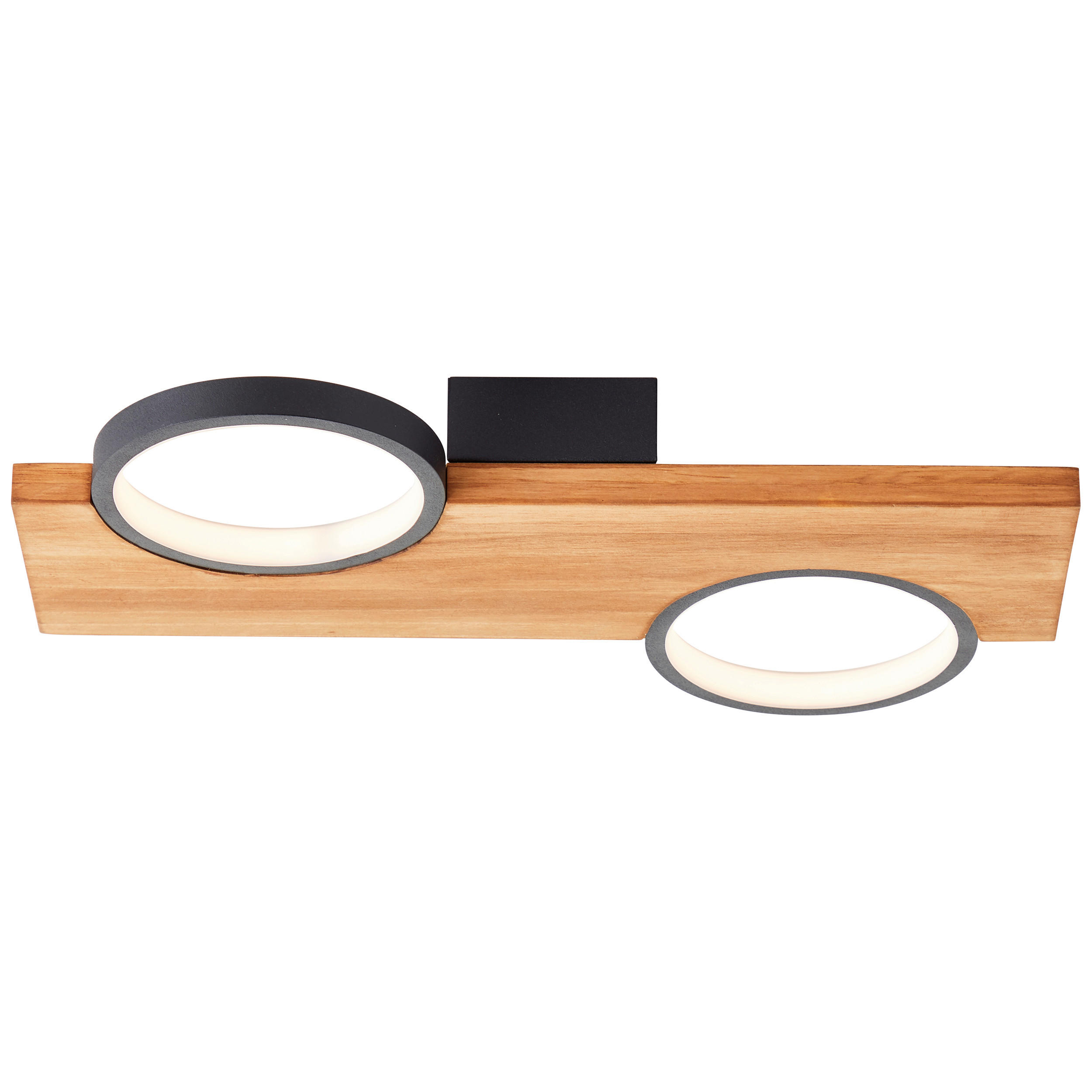 LED-DECKENLEUCHTE Cheesy   - Hellbraun/Schwarz, Natur, Holz/Metall (5,2/40/25cm) - Brilliant